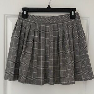 Vintage Havana Gray Plaid Women's Skirt S
